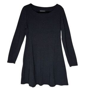 Cut Loose Swing Dress Charcoal Gray Knit Long Sleeve Size M Casual Minimalist